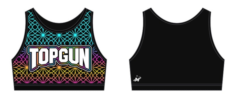 Miami Blings Geometric Rainbow Crystal Sports Bra