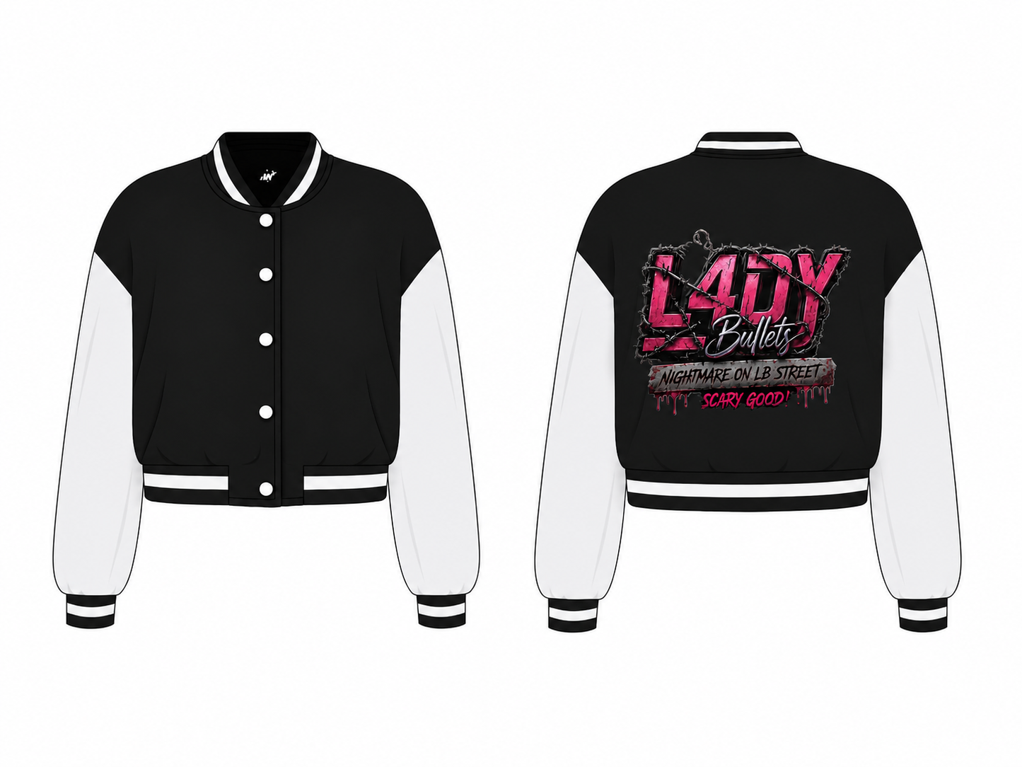 Lady Bullets Women's Rhinestone Bomber Jacket Theme - SHIPS 9/4/2026