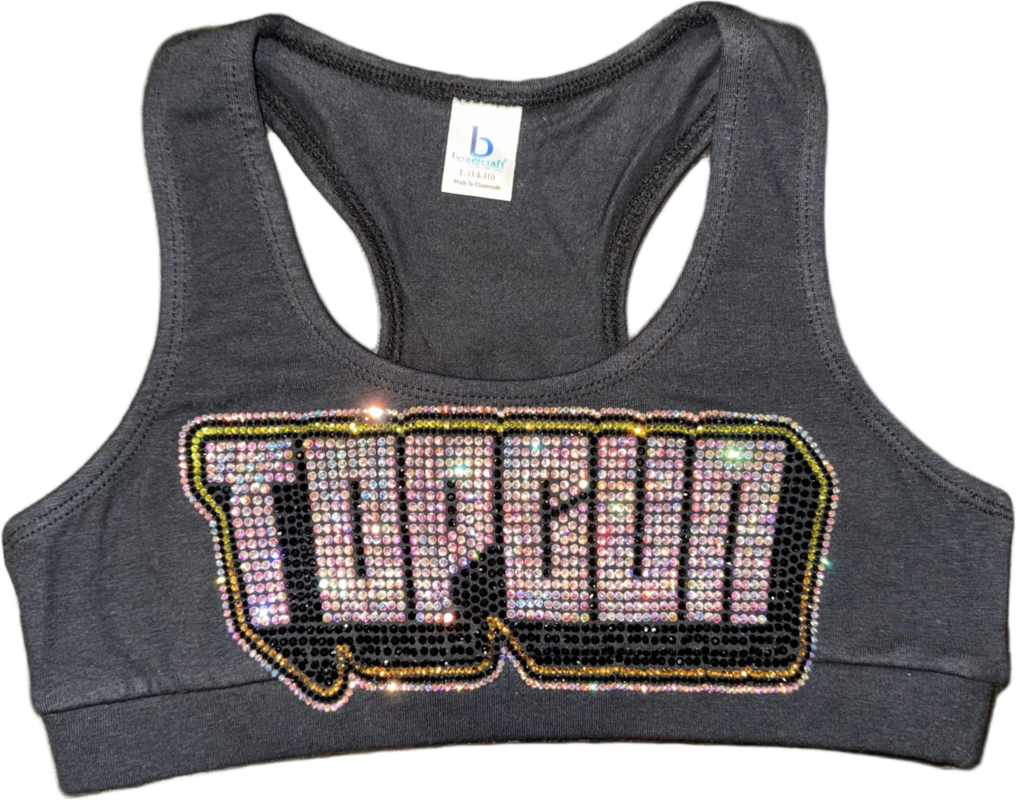 Rhinestone Logo Sports Bra - TGProShop