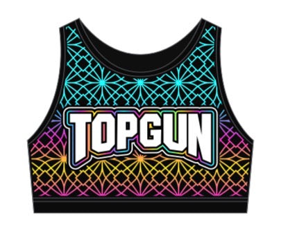 Miami Blings Geometric Rainbow Crystal Sports Bra