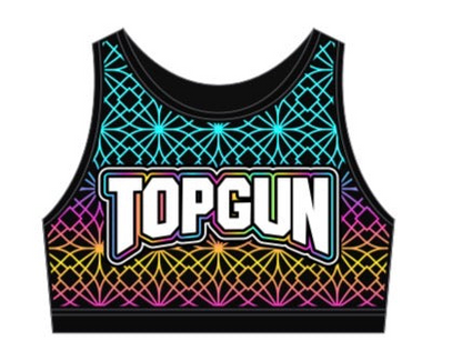 Miami Blings Geometric Rainbow Crystal Sports Bra