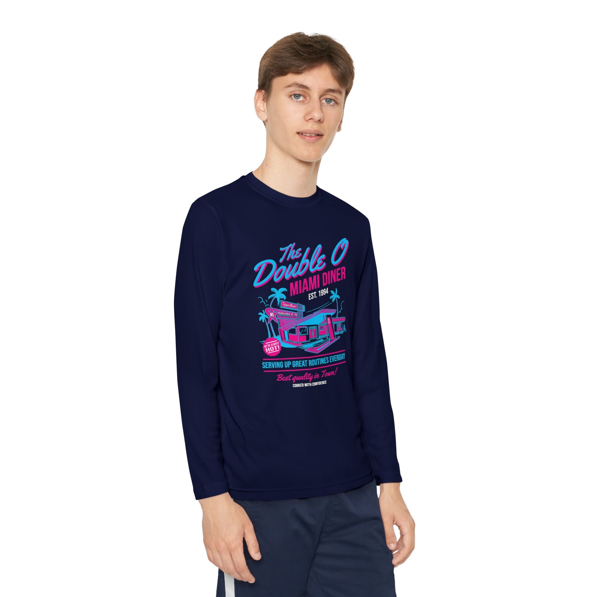 Youth Long Sleeve Tee — 'The Double O Miami Diner - TGProShop