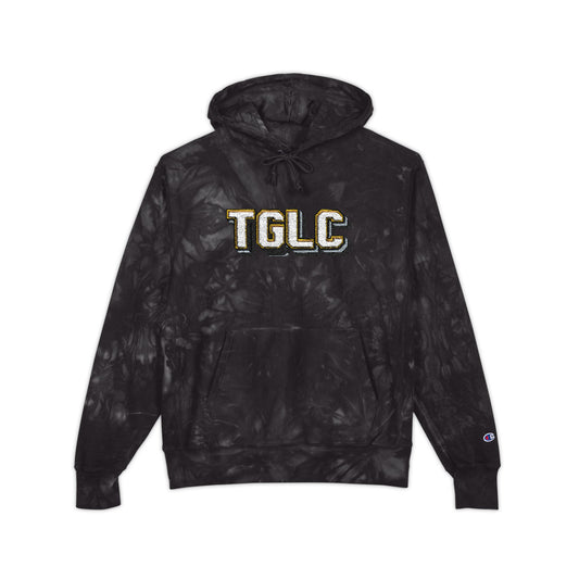 TGLC Embroidered Tie-Dye Hoodie — Champion Black Marble Pullover - TGProShop