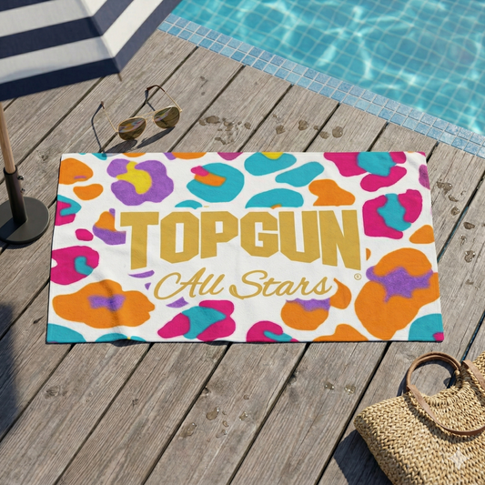 Top Gun All Stars Bright Leopard Beach Towel - TGProShop