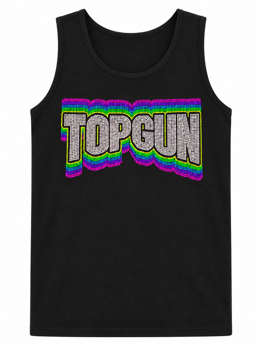 Rhinestone Neon Fade Tank