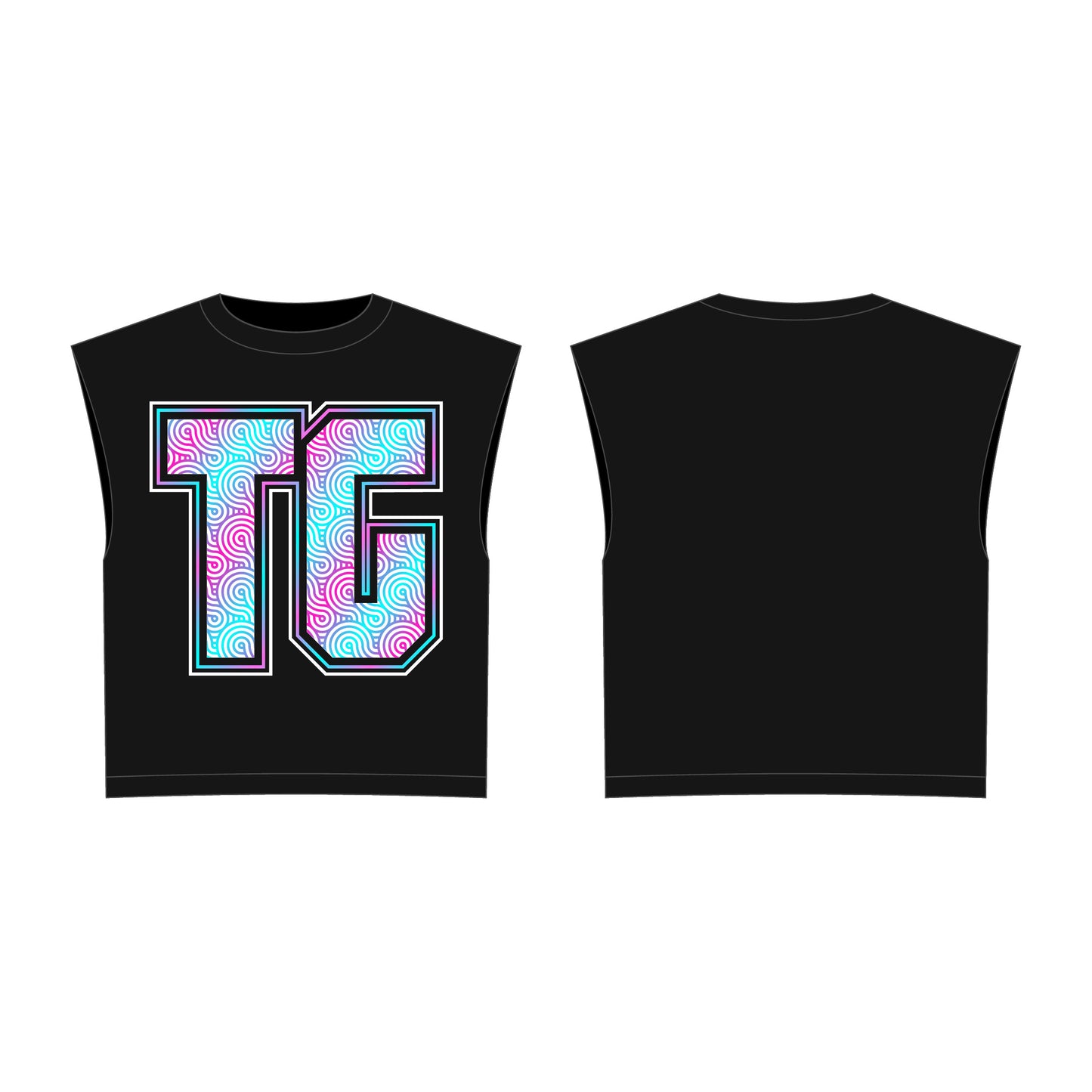 TG color logo Crop shirt - black