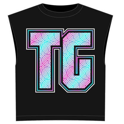 TG color logo Crop shirt - black