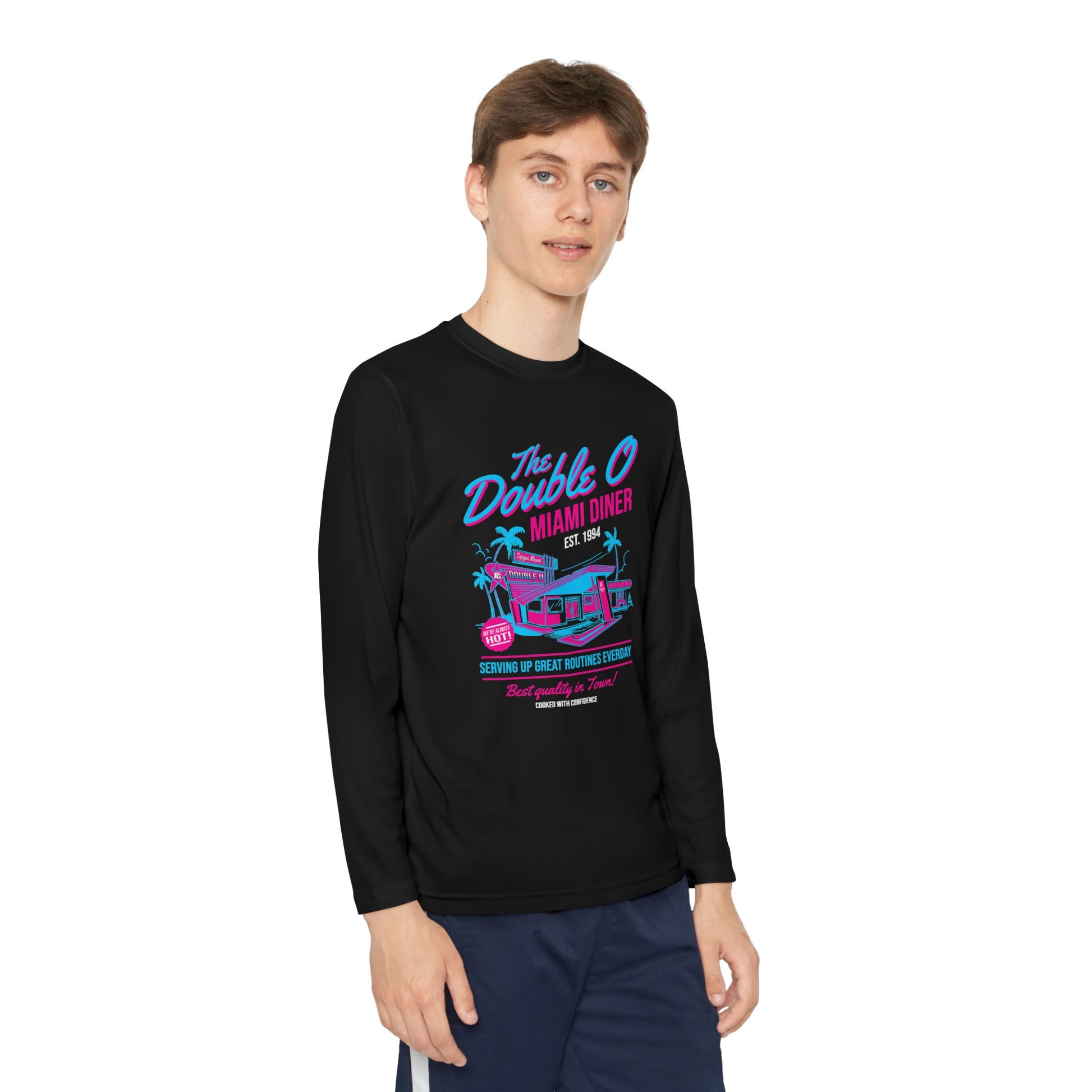 Youth Long Sleeve Tee — 'The Double O Miami Diner - TGProShop