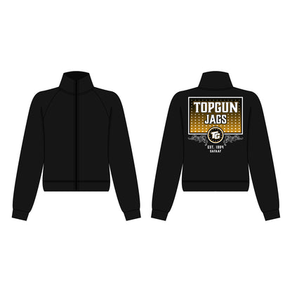 Premium block logo cropped Scuba zip jacket - light and airy