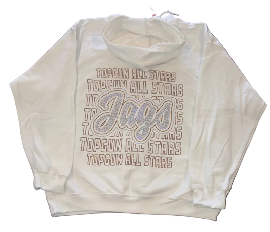 JAGS Cursive Zip Hoodie in White AXXL