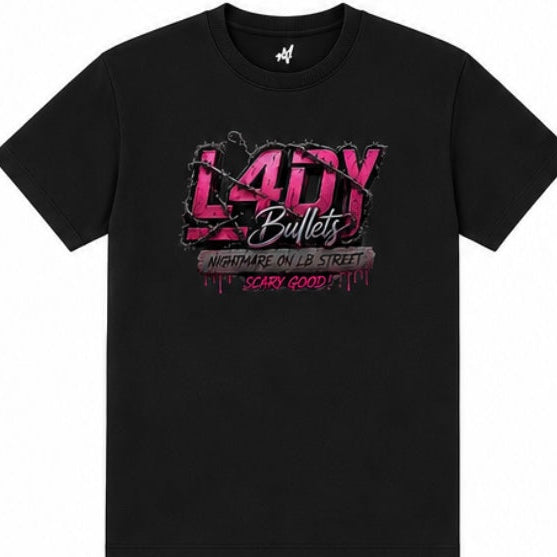 ***Pre-order Lady Bullets Rhinestone Theme T-Shirt (Ships 9/4/26)