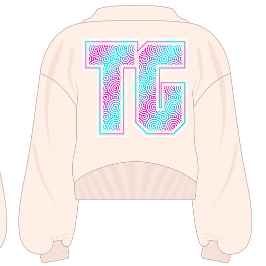 BLUE PINK TG - Henley French terry sweatshirt