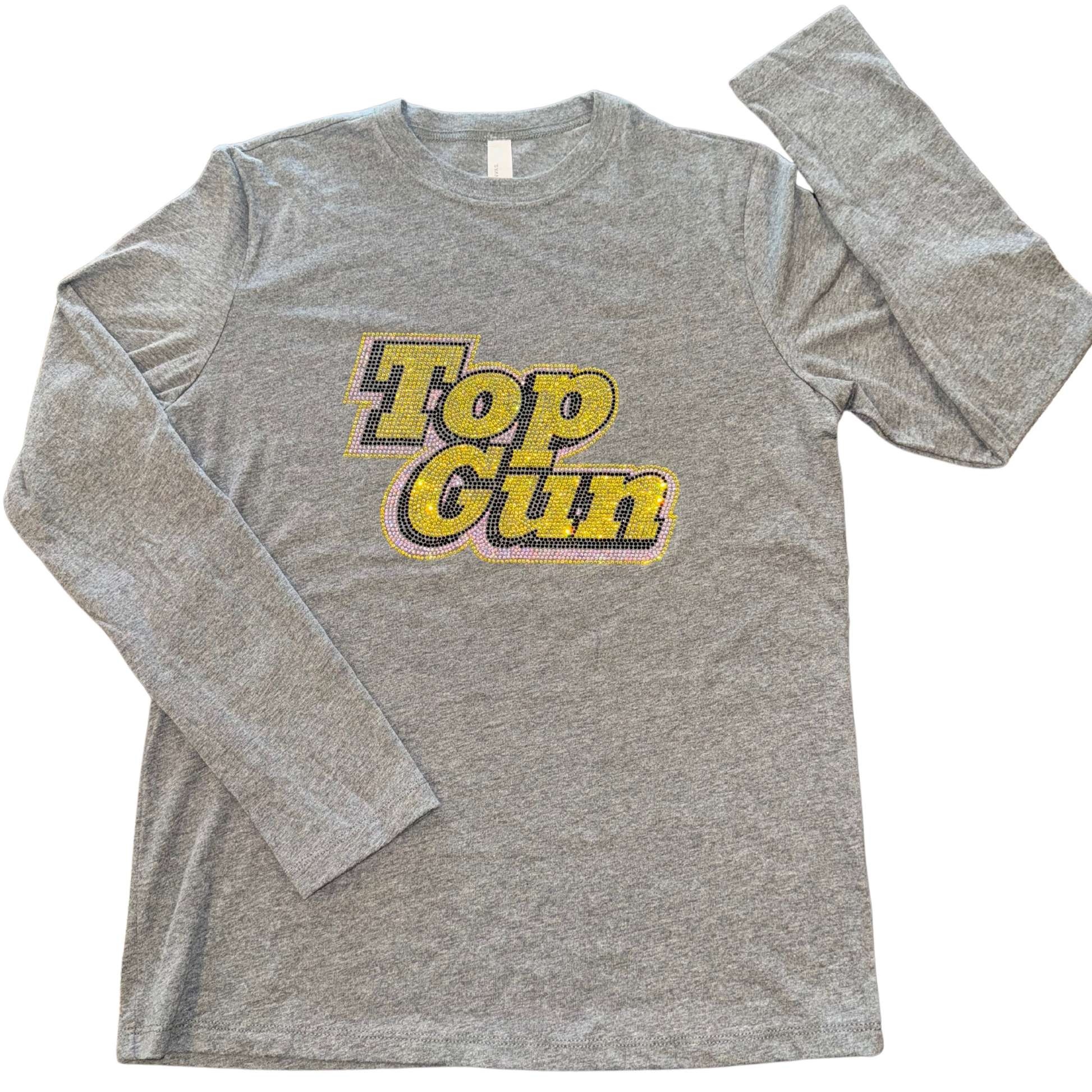BLING: Gray Long Sleeve TOPGUN logo - TGProShop