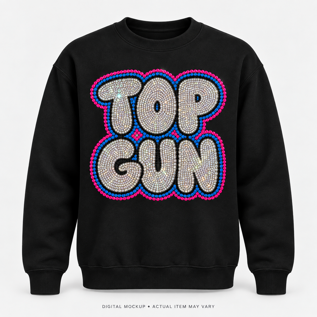 Miami Blings Neon Bubble Crewneck in black