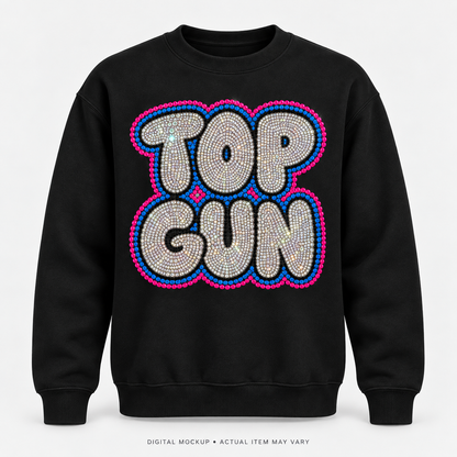 Miami Blings Neon Bubble Crewneck in black