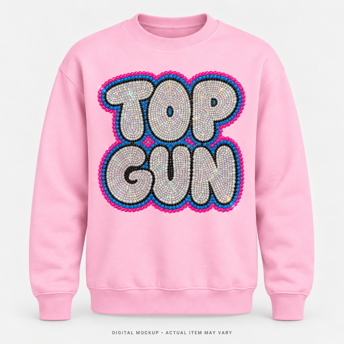 Miami Blings Neon Bubble Crewneck in light pink