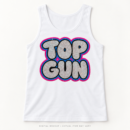 White Miami Blings Neon Bubble Tank Top digital mockup